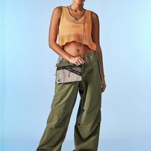 Urban Outfitters iets frans... Khaki Heavyweight Baggy Tech Pants